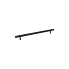 Momo Bellevue 496mm lined entry pull handle back to back, brushed metal finish, mounted on door with visible mounting hardware.