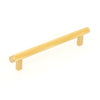 BELLEVUE 160MM SOLID BRASS KNURLED BAR PULL BRUSHED SATIN BRASS in Brushed Satin Brass