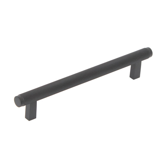 BELLEVUE 160MM SOLID BRASS KNURLED BAR PULL MATT BLACK in Matt Black