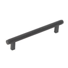 Momo BELLEVUE knurled cabinet pull handle in matte black finish, featuring textured metal design for kitchen or furniture drawer.