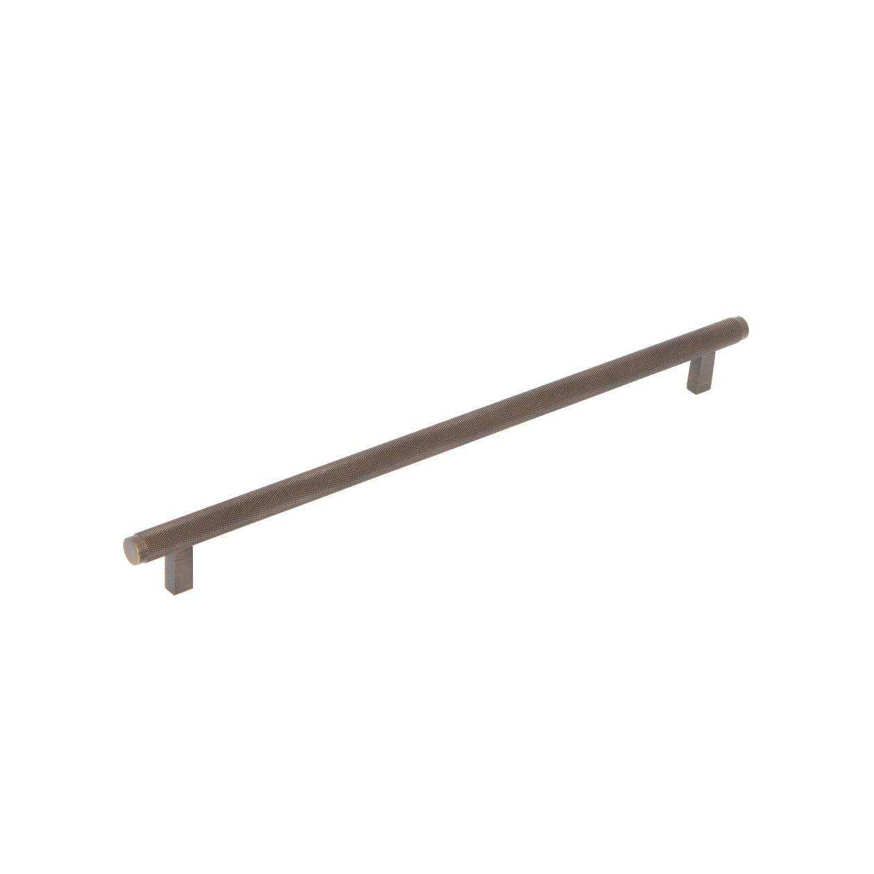 Momo BELLEVUE knurled cabinet pull handle in brass finish, showcasing textured grip and modern design for kitchen or furniture drawers.