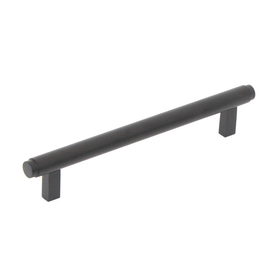 BELLEVUE 160MM SOLID BRASS PLAIN BAR PULL MATT BLACK in Matt Black