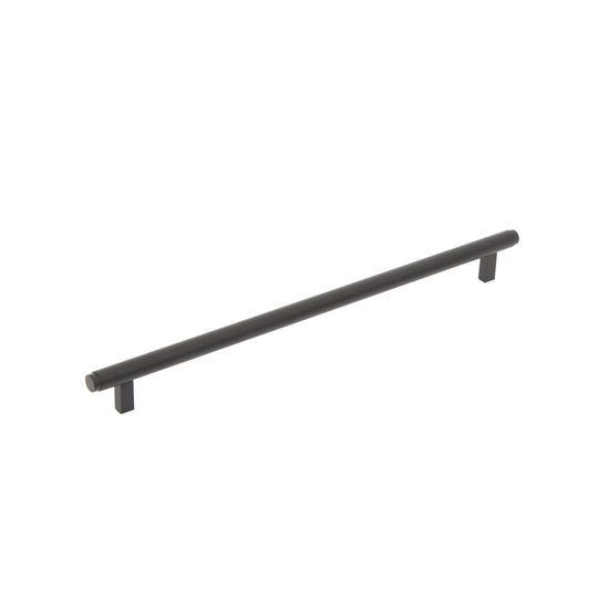 BELLEVUE 320MM SOLID BRASS PLAIN BAR PULL MATT BLACK in Matt Black