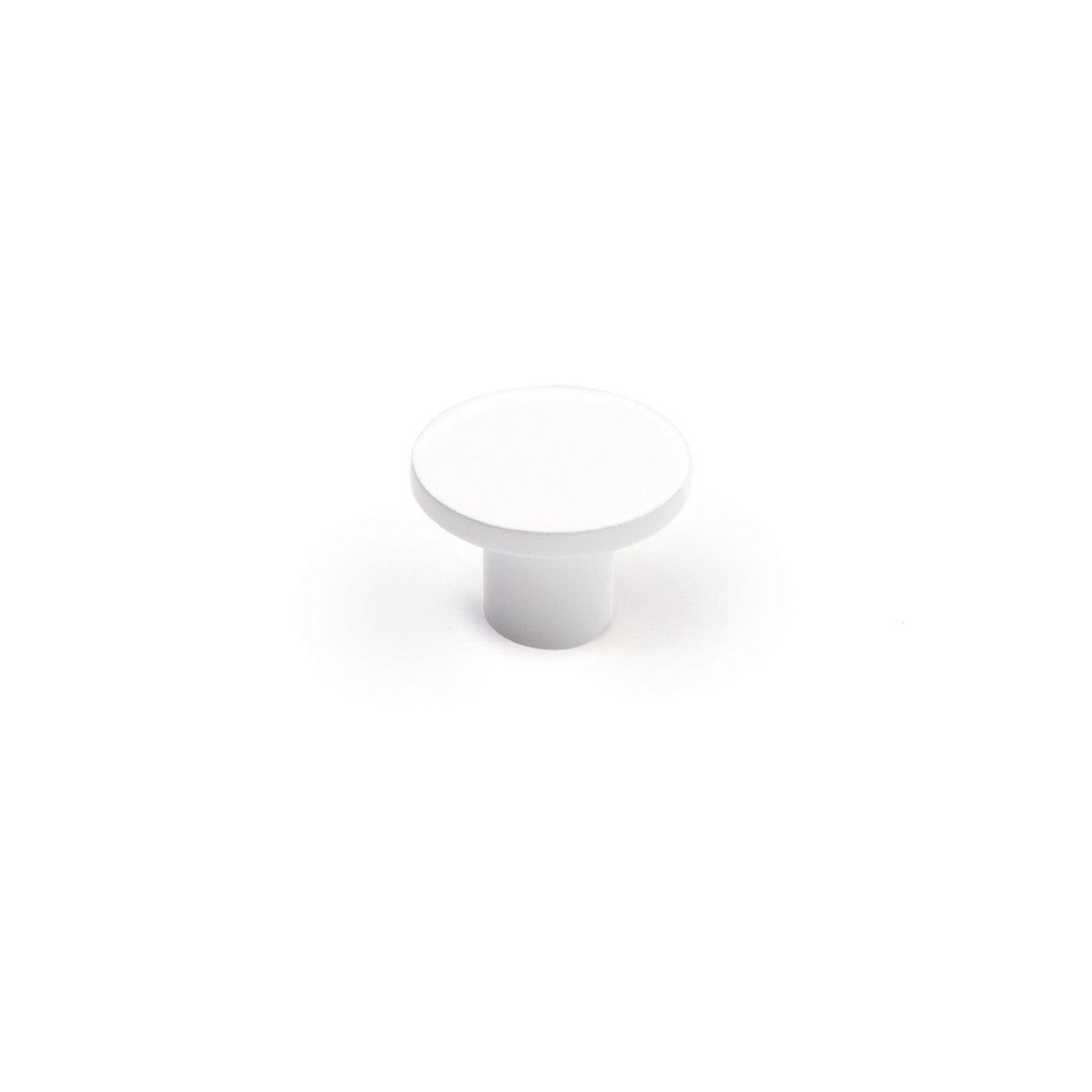 Momo COMO cabinet knob in white finish with sleek round design for modern furniture hardware.