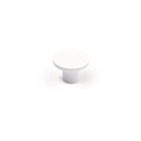 Momo COMO cabinet knob in white finish with sleek round design for modern furniture hardware.