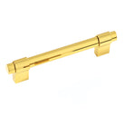 Momo CASPER cabinet pull handle in polished gold finish, showing a sleek, curved metal design for furniture or cabinetry.