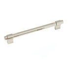 Momo CASPER cabinet pull handle in polished nickel finish, with sleek modern design and curved metal bar for easy grip.
