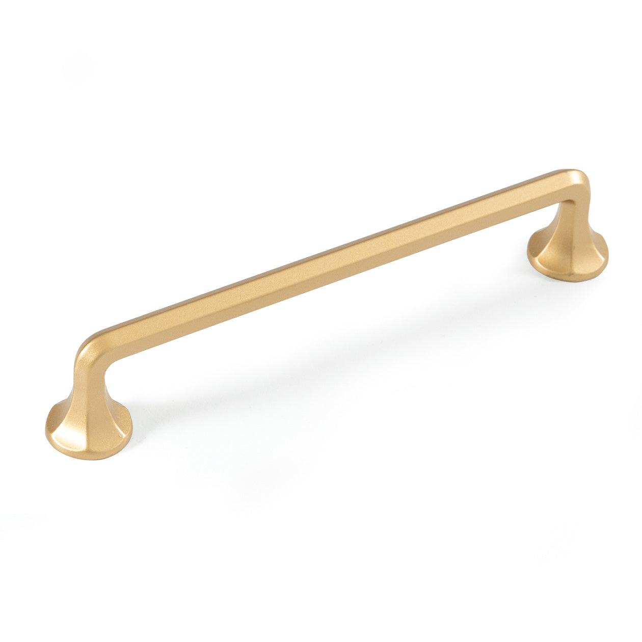 Momo CASELLE D Cabinet Pull Handle in brushed silver mounted on cabinet door, showcasing sleek modern hardware design.