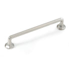 Momo CASELLE D cabinet pull handle in brushed nickel finish, showcasing its sleek, modern design for furniture drawers and cabinets.