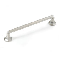 Momo CASELLE D cabinet pull handle in brushed nickel finish, showcasing its sleek, modern design for furniture drawers and cabinets.