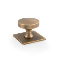 Hastings 38mm Knob on Backplate - Aged Brass in Aged Brass