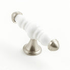 Castella Estate T Cabinet Knob in White/Brushed Nickel