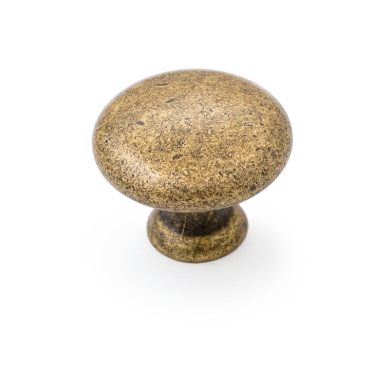 HERITAGE Shaker 30mm Plain Knob - Antique Brass in Antique Brass