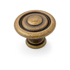Scaped Shaker 35mm Fluted Knob - Antique Brass in Antique Brass