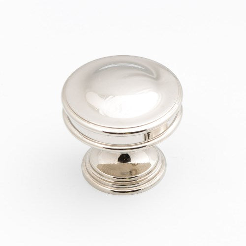 Castella Decade Cabinet Dome Knob in Polished Nickel