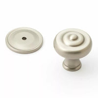 NOSTALGIA Decade 38mm Knob & Backplate - Dull Brushed Nickel in Dull Brushed Nickel
