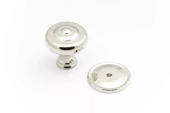 NOSTALGIA Decade 38mm Knob & Backplate - Polished Nickel in Polished Nickel