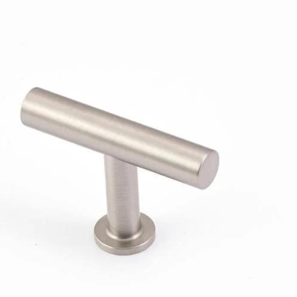 STATEMENT Strand 50mm Solid Brass 'T' Knob - Dull Brushed Nickel in Dull Brushed Nickel