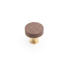TIMBER Tundra 30mm Knob in Walnut/ Satin Brass