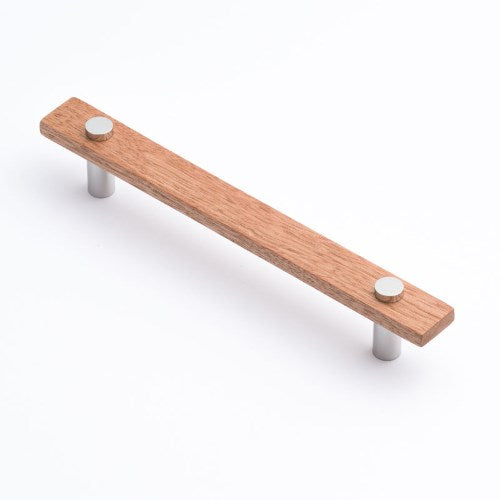 Castella Lenah Cabinet Pull Handle in Tasmanian Oak / Polished Chrome
