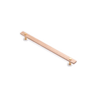 Lenah 288mm Cabinet Handle - Tasmanian Oak - Face Caps - Satin Brass in Tasmanian Oak / Satin Brass