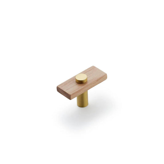 Lenah Knob in Euro Beech/Brushed Gold