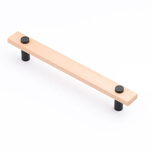 Castella Lenah Cabinet Pull Handle in Euro Beech/Matte Black