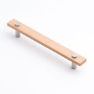 Castella Lenah Cabinet Pull Handle in Euro Beech/Satin Chrome
