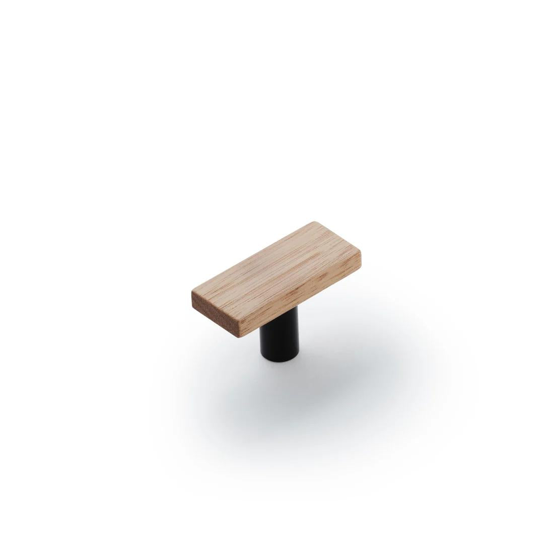 [Coming Soon] Lenah 50mm T-Bar Handle - Tasmanian Oak - Matt Black in Tasmanian Oak / Black