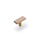 [Coming Soon] Lenah 50mm T-Bar Handle - Tasmanian Oak - Satin Brass in Tasmanian Oak / Satin Brass