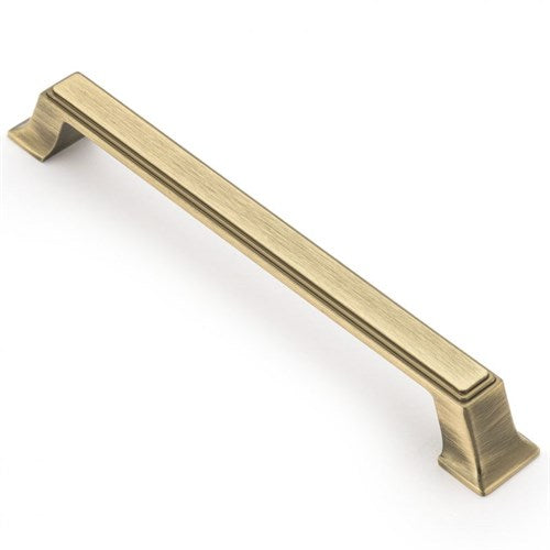 Castella Buckhurst Cabinet Pull Handle in Brushed Antique Brass