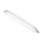 Castella Hinckley handle with polished metal finish, featuring a sleek, curved design for cabinets or furniture.