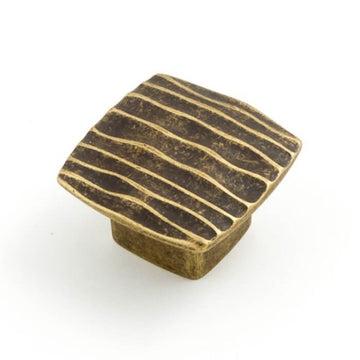 Castella Ripple Cabinet Knob in Antique Brass