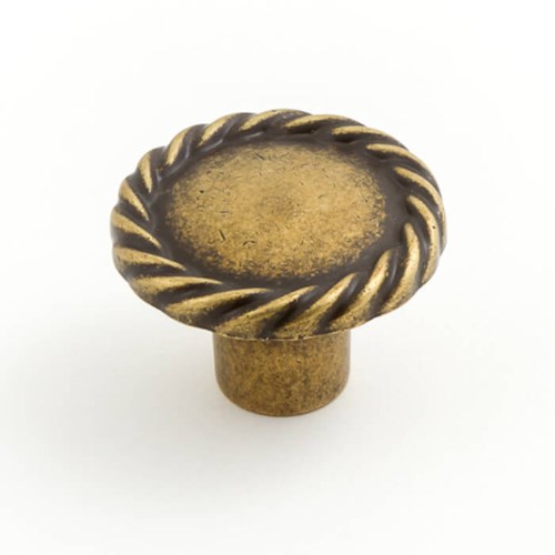 Castella Regent Cabinet Knob in Antique Brass