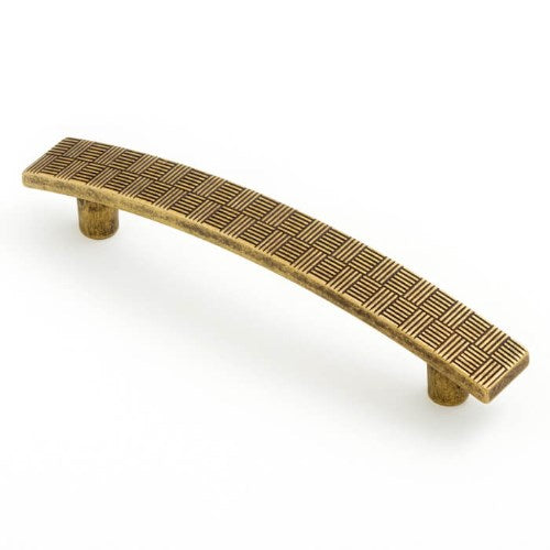 Castella Tesselate Cabinet Pull Handle in Antique Brass