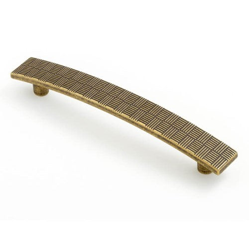 Castella Tesselate Cabinet Pull Handle in Antique Brass