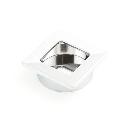 Flush Square Flush Pull in Polished Chrome