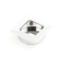 Flush Square Flush Pull in Polished Chrome