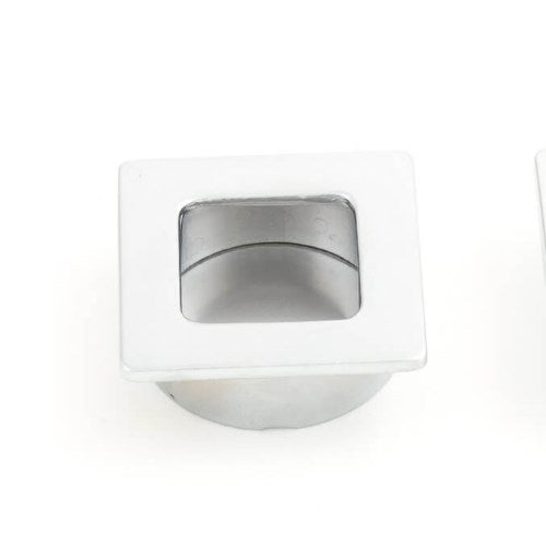 Flush Square Flush Pull in Satin Chrome