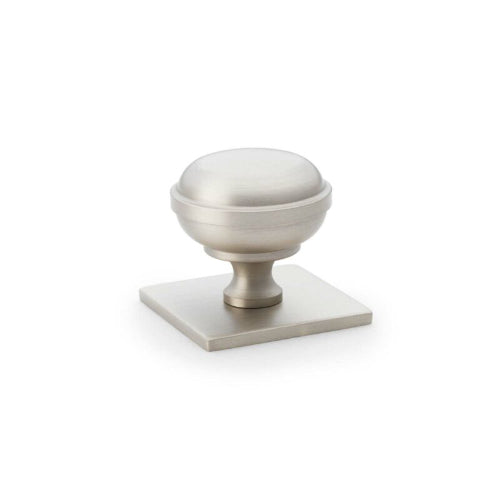 STUDIO Hastings 34mm Knob on Backplate - Satin Nickel in Satin Nickel