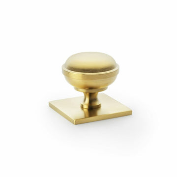 STUDIO Hastings 34mm Knob on Backplate - Satin Brass PVD in Satin Brass PVD