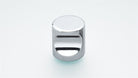 Back-to-back pair 18mm Polished S/Steel Cylinder Cabinet Knob inc fittings in Polished Stainless Steel