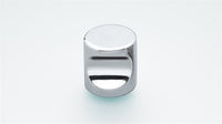 Back-to-back pair 18mm Polished S/Steel Cylinder Cabinet Knob inc fittings in Polished Stainless Steel