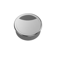 Metal Kethy cable outlet, single 80mm outlet with protective cover, designed for electrical wiring and cable management.