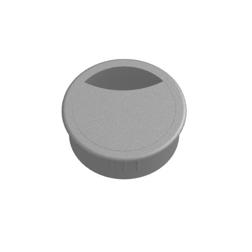 Kethy metal cable outlet with single 80mm opening mounted on wall, showing sleek silver finish and secure installation.