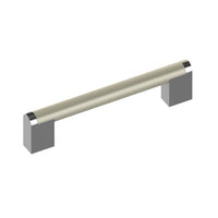 14mm Round with 22mm Square Feet, 128mm CTC in Brushed Nickel / Polished Chrome