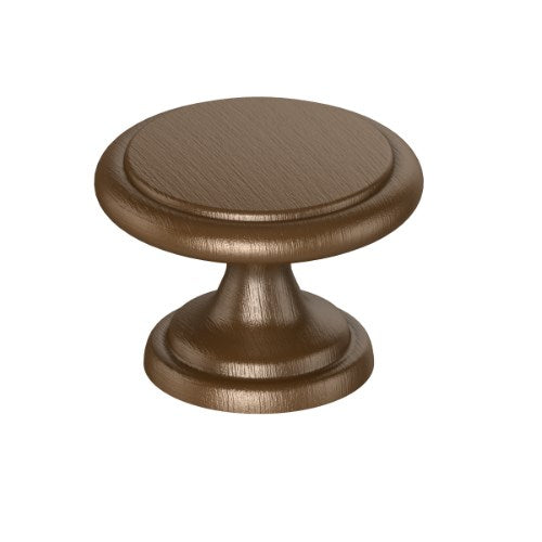 Kethy DK1357 Cabinet Knob in bronze finish mounted on a wooden cabinet door, showcasing its sleek modern design.