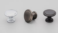 Kethy DK1357 cabinet knob in brushed bronze finish with a modern round design, ideal for kitchen or bathroom cabinets.