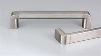 22mm wide Cabinet Pull Handle, Zamac Posts 138mm with 128mm CTC in Satin Stainless