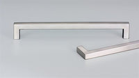 10mm Square Cabinet Pull Handle 38mm CTC in Satin Stainless